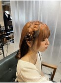 アウターカラー/オレンジカラー/羊ヘアアレンジ