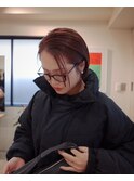 オレンジブラウン×ミニボブ　stylist今井