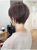 Say.ショートボブブルーカラーミニブラウンデジタルパーマ韓国