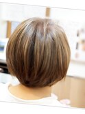 明るいめのオーガニックカラーで白髪を染めて白髪ぼかし