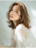 ☆ホワイトグレージュミニウルフデジタルパーマチェリーブラウン