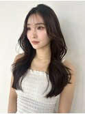 イメチェン 2wayバング 韓国ヘア ロングレイヤー 小顔 前髪