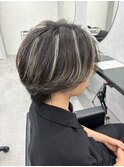 メンズハイライトホワイトベージュブロンド