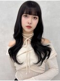 顔まわりレイヤーカットバタフライカットココアブラウン