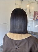 切りっぱなし外ハネボブ×艶感ダークカラー