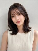 髪質改善 外ハネミディアム シースルーバング