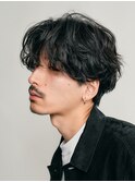 武蔵小杉メンズシャドウパーマセンターパートミディアム緩め