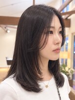 トップヘアー ガーデンヴィラ 安城(Garden Villa)&nbsp;安城韓国風ミディアムくびれ顔まわりレイヤーモカグレージュ30代