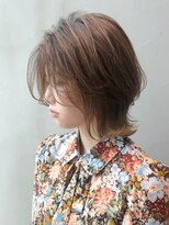 アイティー バイ アルバム 浦和店(IT by ALBUM)&nbsp;ウルフレイヤーロブ_オリーブカラーハイライトカラー_ba306401