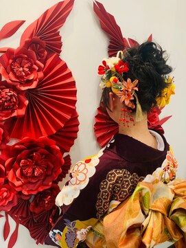 ソレイユ フタガワ(SOLEIL FUTAGAWA) 着物スタイル♪王道のふわふわアップスタイル☆