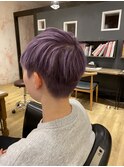 ボブ/カーキグレージュ/マッシュショート/フェザーバンク[上尾]