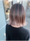 ハイライトカラー＋切りっぱなしボブ