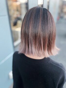 ウィズ ANNEX店(With) ハイライトカラー＋切りっぱなしボブ