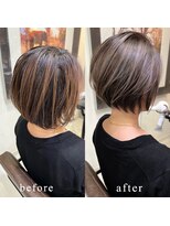 トルネード(TORNADO) 白髪ぼかしハイライト前下がりショートボブ n11.20