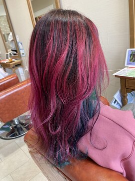 ヘアー クラージュ(hair courage) バレイヤージュカラー