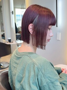 ケリーアン 太田(kelly.un) ストレートミニボブ / タイトヘア / レッドブラウン / 群馬太田