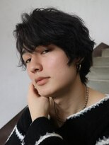 ノーエン(noen)&nbsp;センターパートメンズマッシュパーマニュアンスパーマ刈り上げ