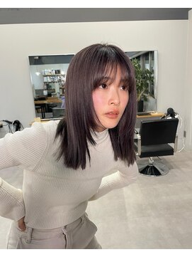 レブ 三条河原町(Reb,) バイオレットブラウンカラーブリーチ無しダブルカラー