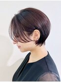 小顔秋色透明感カラーピンクヘアーワンレン_ba520111