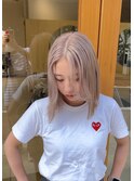ミルクティーホワイトハイトーンベージュダブルカラーブリーチ