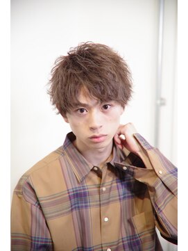 オーシャントーキョー 仙台(OCEAN TOKYO) サマーアップバングショートブラウンカラーパーマメンズ仙台