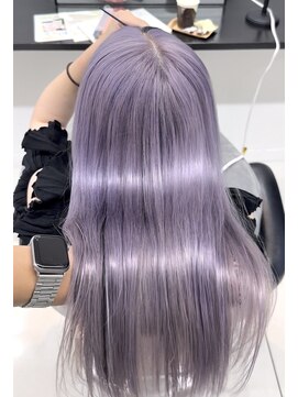 ユニークノベル 中央林間(unique novel) 艶髪ダブルカラーケアブリーチパープルカラー内部ケア髪質改善