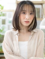 カバーヘア イヴ 戸頭店(COVER HAIR EVE)&nbsp;インナーカラーで外国人風透け感小顔ロブヘアh4戸頭20代30代40代