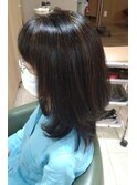 セミロングレイヤースタイル☆オレンジヘナカラー