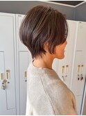 透明感アッシュブラウン×ショートボブ