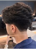 奈良men'sテーパーフェードフェザーパーマフェザーショート