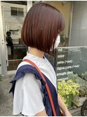 ミニボブ×透明感　暖色カラー