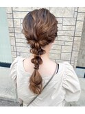 編みおろし ヘアアレンジ