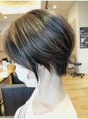 ショートボブ髪質改善白髪ぼかしバレイヤージュハイライト