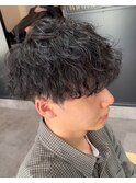 スパイラルパーマ×マッシュ