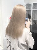 黒髪小顔クラゲヘアーオリーブグレーココアベージュブリーチ