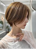 30代40代50代◎小顔似合わせヘア黒髪ボブルフネビージュワンレン