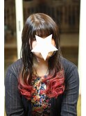 グラデーションローズピンク×レイヤーカット