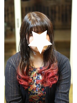 ミュウ(mieux) グラデーションローズピンク×レイヤーカット