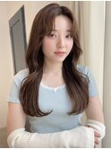 韓国風スタイル/シースルーバンク/こなれヘア/ヘルシースタイル