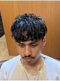 銀座　理容室　前下がりメンズパーマ