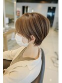 小田急相模原で叶う白髪ぼかしハイライト×ショートボブ