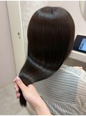 グレージュカラー 透明感カラー 髪質改善ストレート 20代 艶髪
