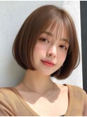 ショート ボブ 美人ショート ココアブラウン 透明感カラー 20代