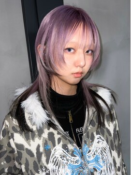 アルバム 銀座(ALBUM GINZA) 顔周りレイヤー前髪カットダブルカラーピンクベージュ_F1478