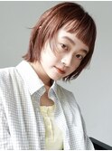 おん眉ボブレイヤーレッドブラウンフェイスレイヤー