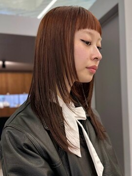 ソワネ 表参道(soigne) 艶髪ストレートのワイルドバングレイヤー
