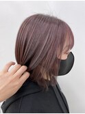 20代30代40代ピンクアッシュ髪質改善カラー艶感ストレート