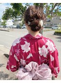 着物ヘアセット シニヨン