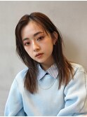 イメチェン大人可愛い小顔カットフェミニンダークアッシュ