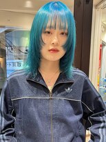 ラミエバイメルト 下北沢(lamie by melt)&nbsp;村上/顔まわりレイヤー スカイブルー ケアブリーチ 下北沢